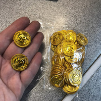 50/100Pcs Pirate Gold Coins Plastic Fake Treasure Coins Props Halloween Decor Kids Birthday Party Favor Game Treasure Supplies