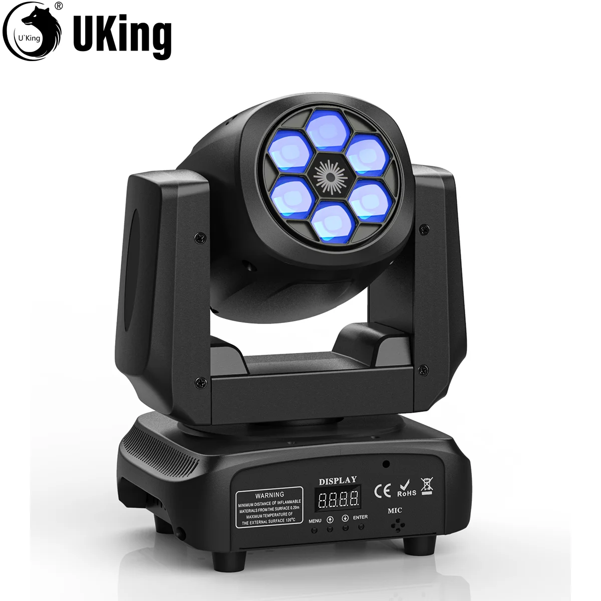 U'King 120W Bee Eye Laser Rotating Beam Moving Head Light RGBW 4IN1 LED DJ Disco DMX512 Stage Light For  KTV Club Party Wedding