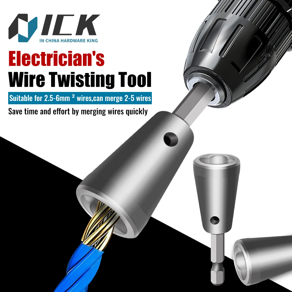 

Electrician's Wire Twisting Tool, Merges 2-5 Wires (2.5-6mm²), Quick and Efficient Wire Connector for Time-Saving Installation