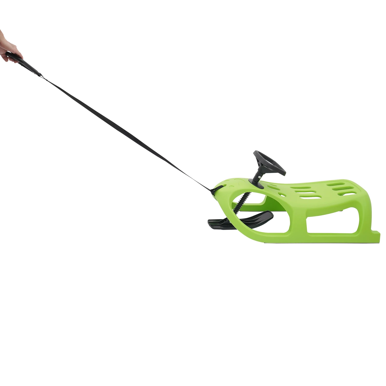 Snow Sled 100kg Load-bearing Capacity Single Rider Winter Sleigh Outdoor Snow Sled for Toddlers & Kids