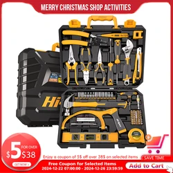 Hi-Spec 82 Pieces Household Tool Kit Workshop Hardware Daily Hand Tool Sets for Home Repair in Plastic Tool Box Storage Case