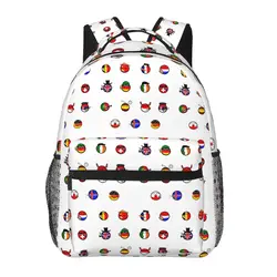 Countryballs Pack Backpacks Boys Girls Bookbag Students School Bags Cartoon Travel Rucksack Shoulder Bag Large Capacity