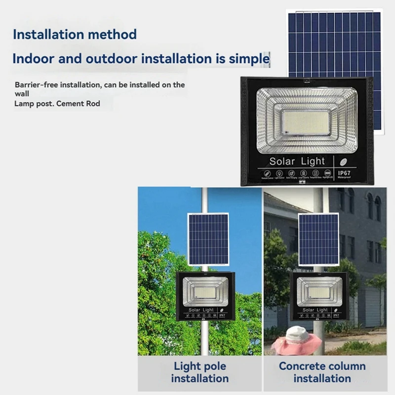 Солнечный прожектор Solarflood Controllight 114LED 65 Вт наружное водонепроницаемое уличное освещение с регулируемым углом дистанционного управления