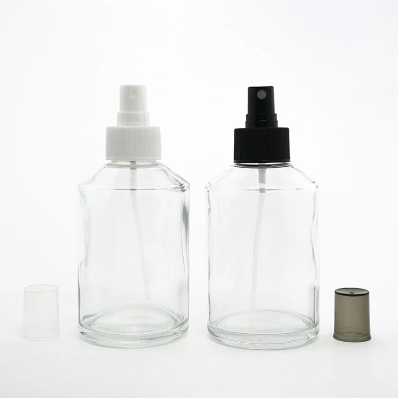 

60Pcs 200ml Empty Clear Glass Cosmetic Packaging Spray Lotion Shampoo Conditioner Glass Bottles with Black White Sprayer andPump