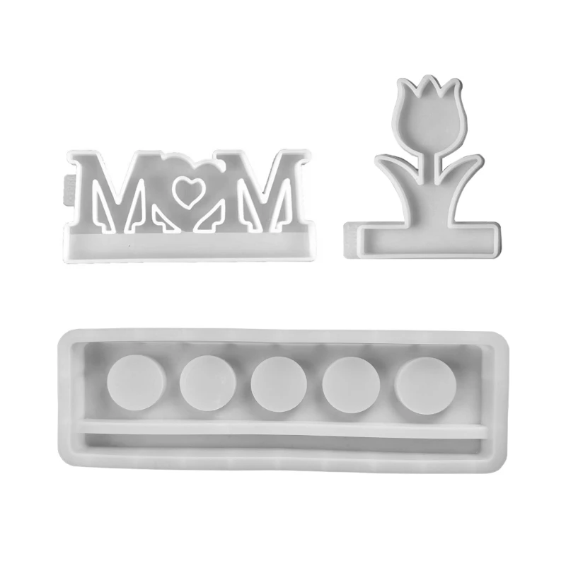 

5 Hole Candlestick Silicone Molds Mother Day Candle Holder Resins Molds DIY Flower Castings Mould for Table Decorations DropShip