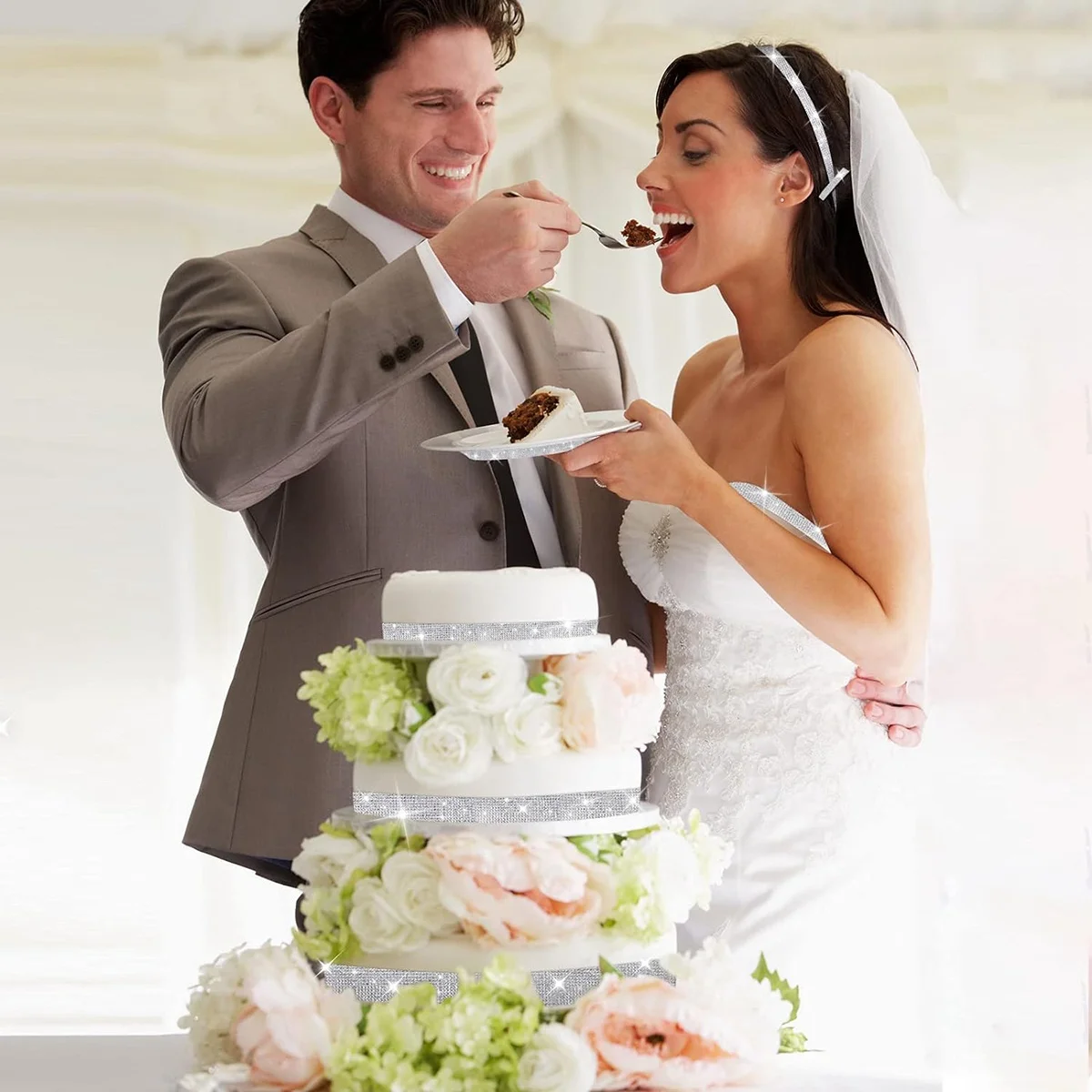 3 Rolls Self Adhesive Crystal Rhinestone Diamond Ribbon - Bling Diamond Stickers Wrap Roll DIY with 2 mm