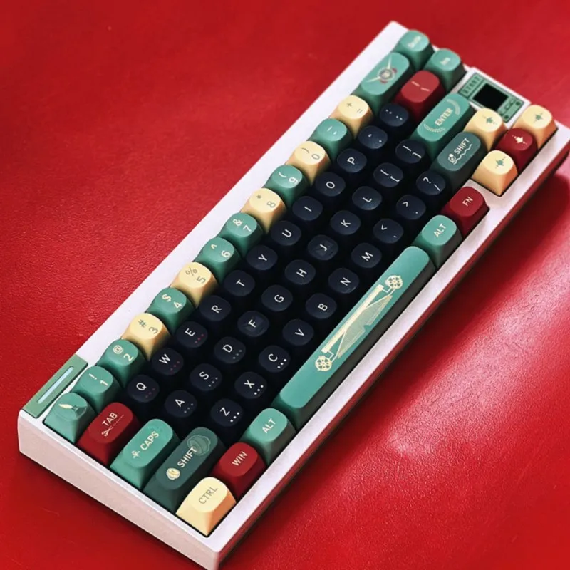 123 Keys Retro PBT Keycaps Full Set MA Profile Custom Key Caps MX Switch Mechanical Gaming Mechanical Keyboard Keycap Aesthetic