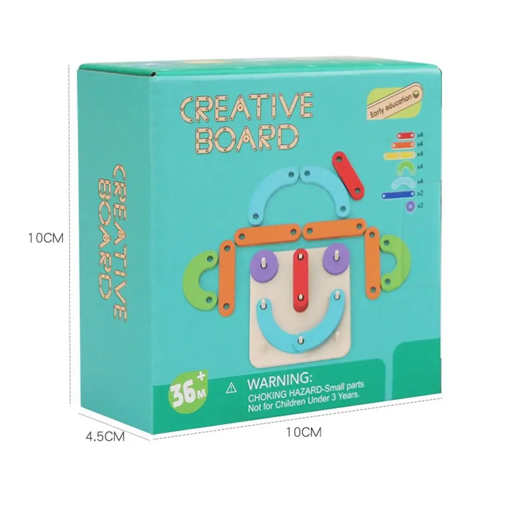 Rompecabezas de tablero perforado geométrico de madera portátil, rompecabezas ligero divertido, juego de mesa, Color cognitivo para regalos de niños