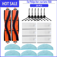 Main Side Brush Filter Mop Cloth For Philips Homerun Serie 7000 XU7100/01 XU7100/02 Replacement Parts  Accessories