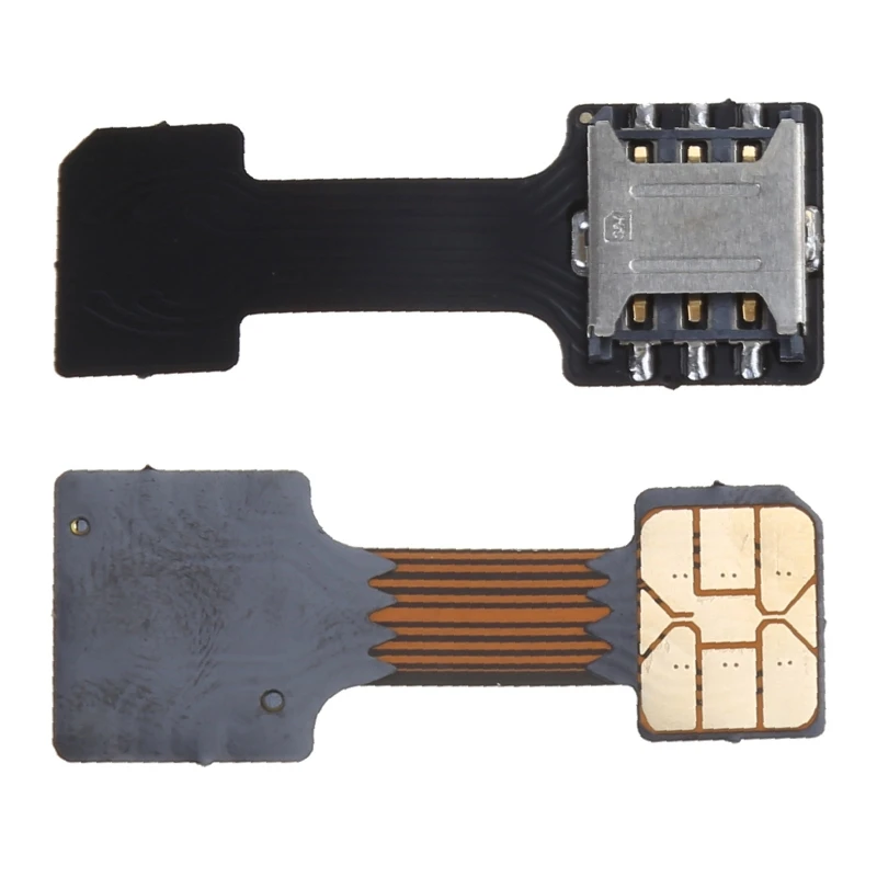 Adaptateur de carte SIM convertisseur câble flexible en veille double SIM + Micro SD deux-en-un horizontal pour Extension de carte Sim Android