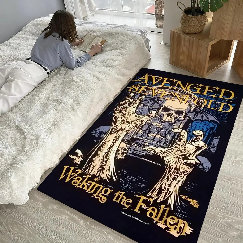 

A-Avengeds Sevenfolds Heavy Rock Floor Mat Soft Thickened Non-Slip Door Mat for Living Room Home Decor Flannel Rugs