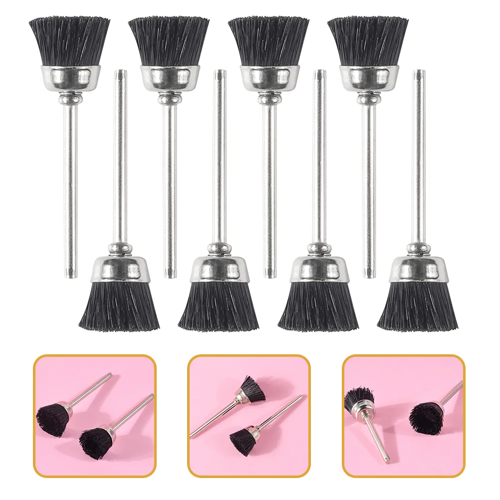 8 Pcs Cleaning Brush Grinding Head Manicure Accessories Nail Drill Bits for Black Tool Accessory