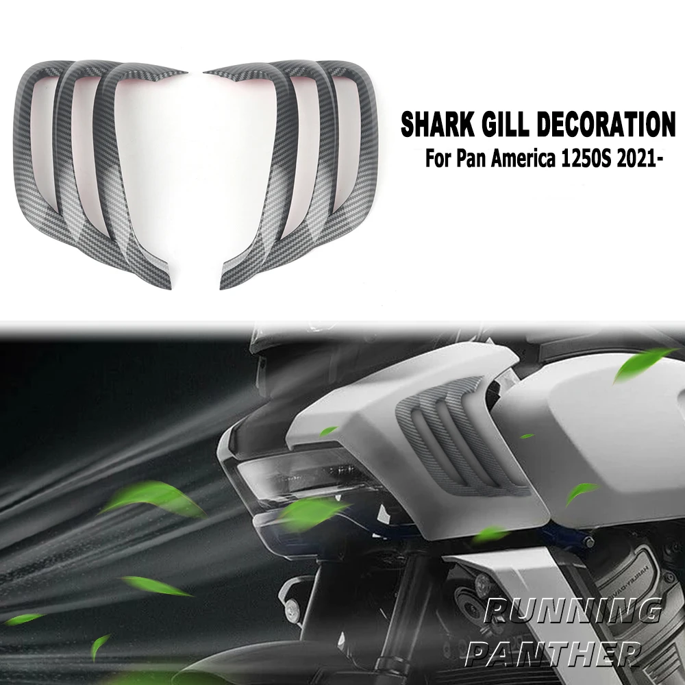 

2021 2022 2023 2024 Motorcycle Accessories Black Side Shark Gills Decorative Cover Kits For Harley PAN AMERICA 1250 S RA1250S