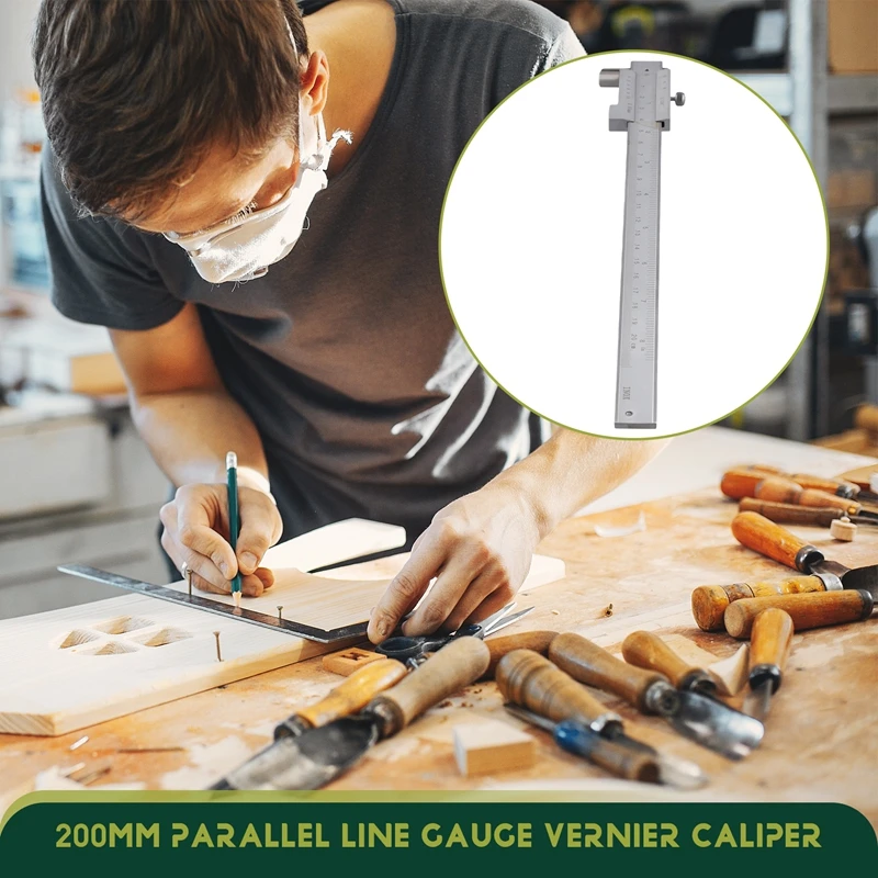 0-200Mm menandai Vernier Caliper dengan Carbide sciber paralel menandai penggaris pengukur alat mengukur