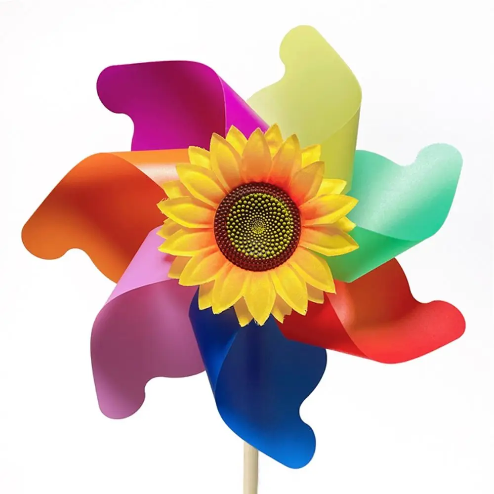 Nouveaux jouets de dessin animé pour enfants jouets pour enfants disposition moulinets jouets coloré tournesol moulins à vent en plastique fileurs à vent bricolage