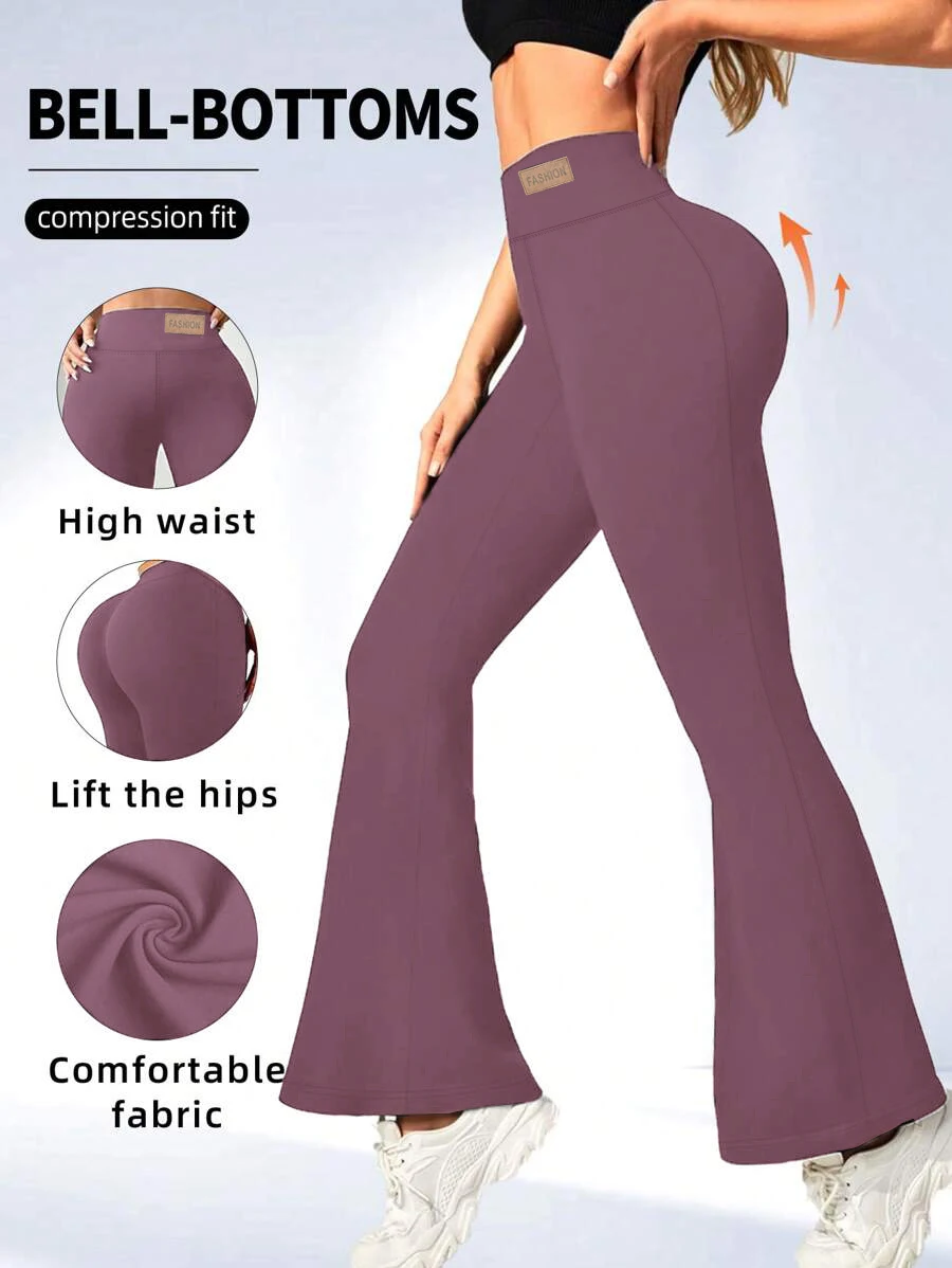 Women's Super Soft Flare Pants High Waisted Tummy Control Workout Yoga Leggings, wide-leg yoga pants for Gym Running Workout
