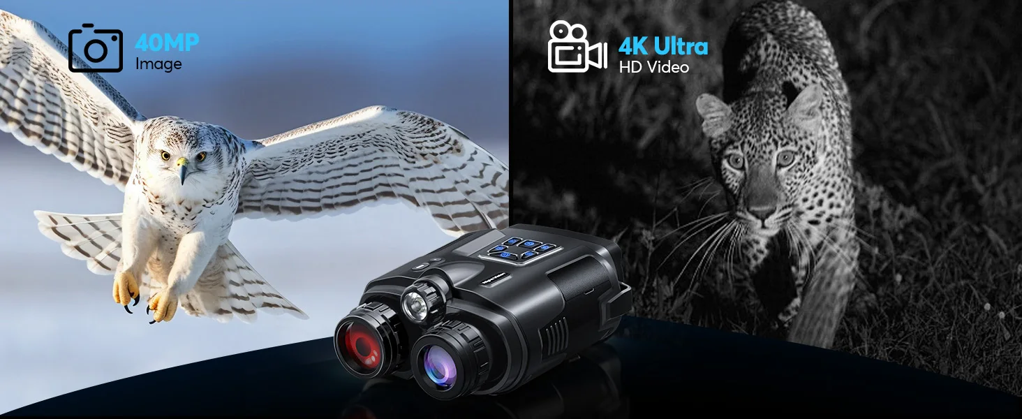 Nachtsichtfernglas 600m HD 8X Digitaler Zoom 4K Infrarot Taktisches Teleskop für Jagd Camping Bootfahren 5000mAh Akku – Detail 2
