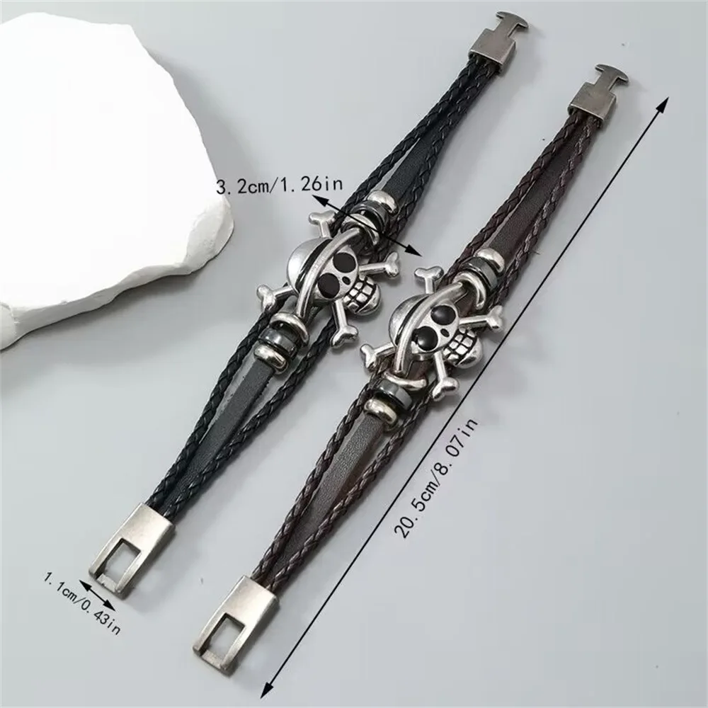 New jewelry simple creative alloy skull leather bracelet personalized Halloween bracelet bracelet ring