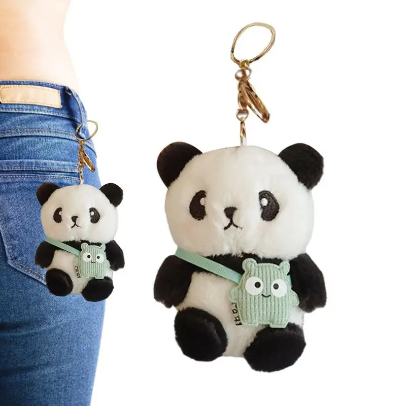 Panda Plush Keychain para crianças Chaveiro de pelúcia Pingente de saco Chaveiro de carro Saco de telefone celular