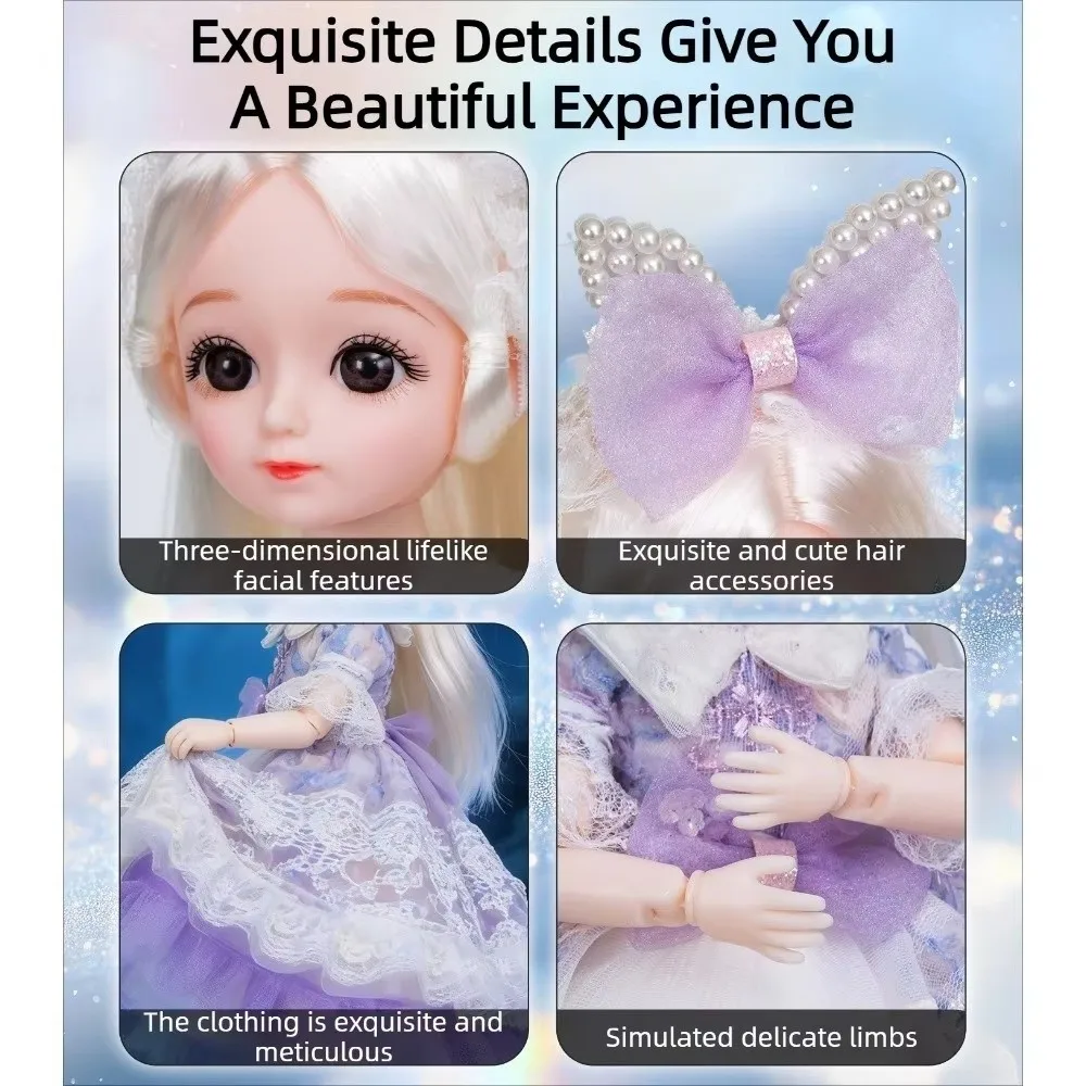 Little Doll Movable Joints Doll 20 Joints Cute Face Princess Doll Simulation Doll with Clothes Dress Up Doll Children