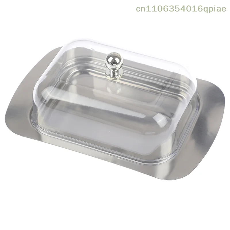 （Summer4）Butter Dish Box Container Cheese Bread Storage Tray With See-through Lid