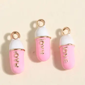 5個金色琺瑯藥丸吊墜,適合項鍊、耳環等DIY手工飾品製作配件 8 最佳銷售 藥丸護符 - №5