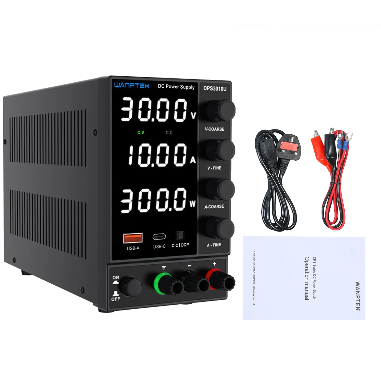 Wanptek DPS3010U Adjustable DC Power Supply 30V 10A Lab Power Supply 300W Voltage Regulator Stabilizer Switching Bench Source