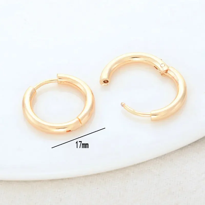 17MM 21MM 14K Gold Color Brass Round Earrings Hoops High Quality Jewelry Making Supplies Diy Findings Accessories