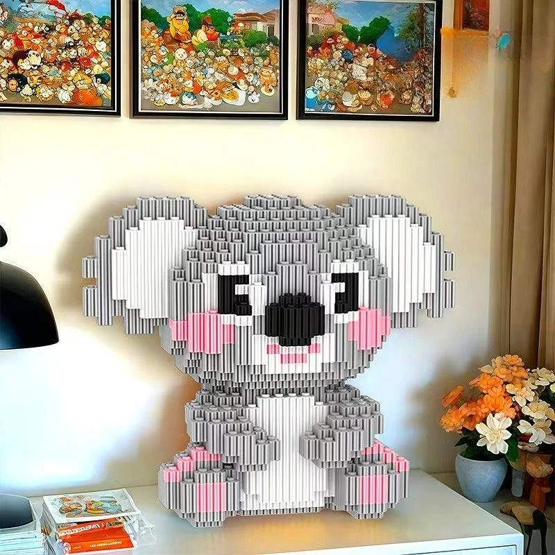 Leuke Koala Dier Bouwstenen Speelgoed Kleine Deeltje Bakstenen Kinderen DIY Speelgoed Koala 3D Model Jongen Verjaardagscadeau