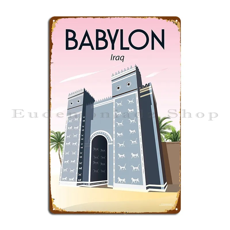 Babylon Iraq Irak Travel Poster Metal Sign Decoration Club Bar Printing Wall Decor Tin Sign Poster