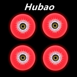 4pcs Red LED Flash Wheel Inline Skates Speed Skates Rock Fancy Roller Skates PU Tyres 60/62/64/68/70/72/76//80/90/100/110/125mm