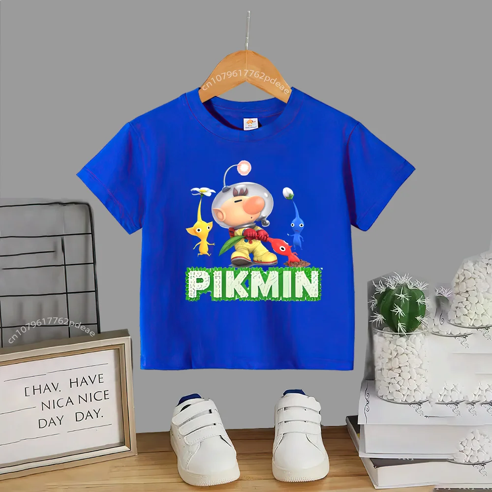 Street Teen Summer 100% Cotton T-shirt Kids Cartoon Trio Outdoor Comfortable Casual Crew Neck T-shirt Boys Girls Sports Short