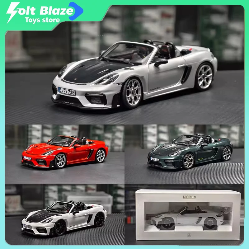 

NOREV 1/18 Porsche 718 Spyder RS 2023, красный, зеленый цвет, литая под давлением модель автомобиля, украшение для комнаты, модель, имитация коллекционных автомобилей, подарок для мальчика