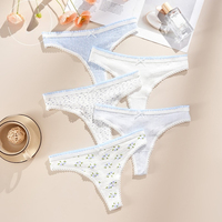 Ladies Cotton Briefs Sexy Floral Printed Lingerie Women Panties G-String Cute Hot Thong Breathable Seamless Underwears Intimates
