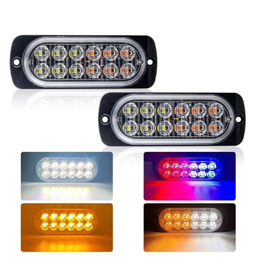 10PCS Car Flash Strob Light 12V 24V Trailer Grill Emergency Warning Tail Light Side Marker Light Truck LED Strob Signal Lamp