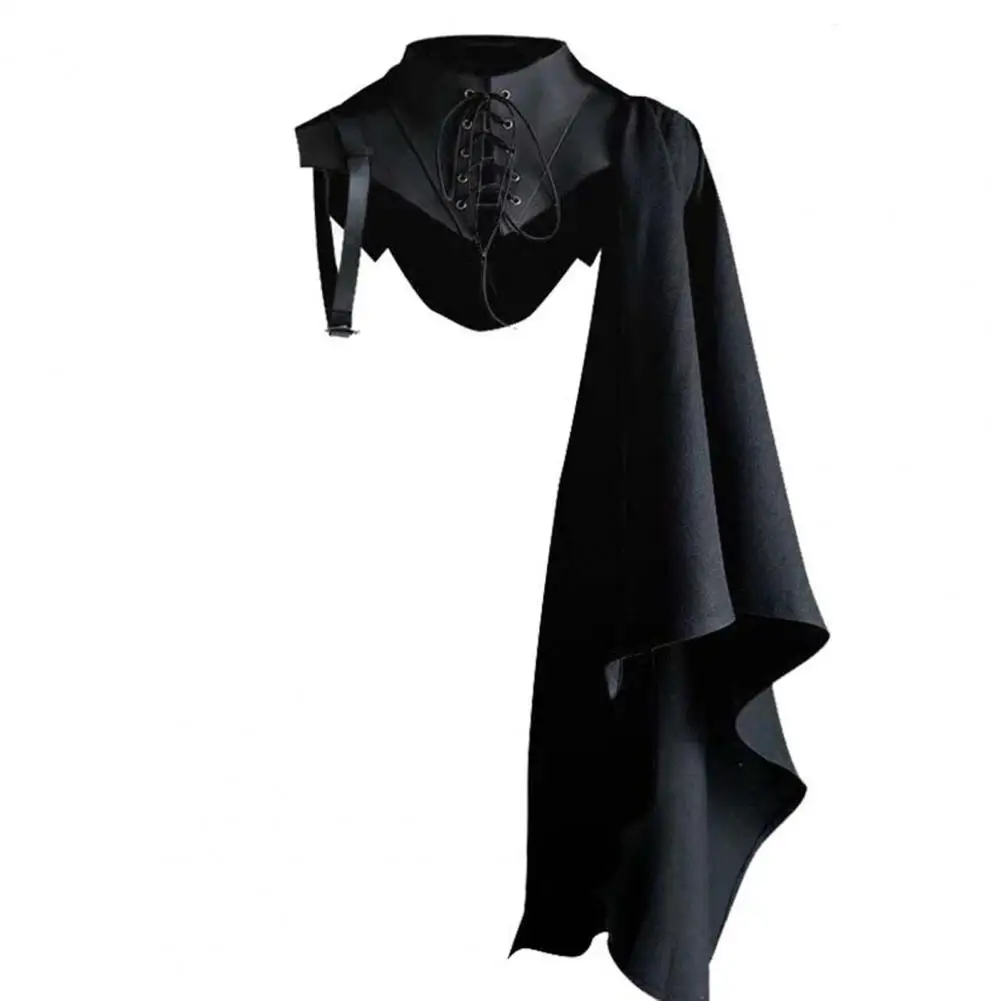 

Halloween Cape Breathable Role Play Medieval Stand Collar Cloak Costume for Home