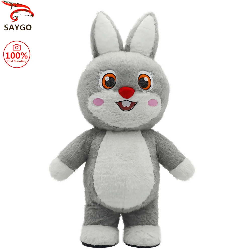 

SAYGO Cute Rabbit Inflatable Costume Mascot Parade Adult Character Cosplay Animal Birthday Halloween Party Event Plush Set