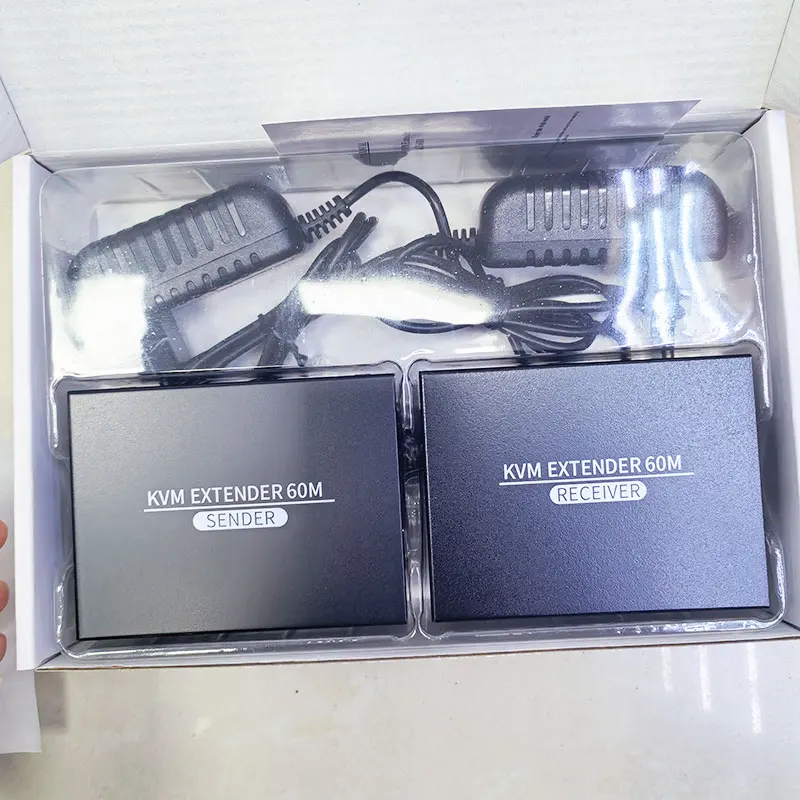 60M KVM Extender over Cat5/6 Ethernet Cable 1080P HDMI-compatible USB KVM RJ45 LAN  Support Keyboard Mouse for PC NVR Monitor