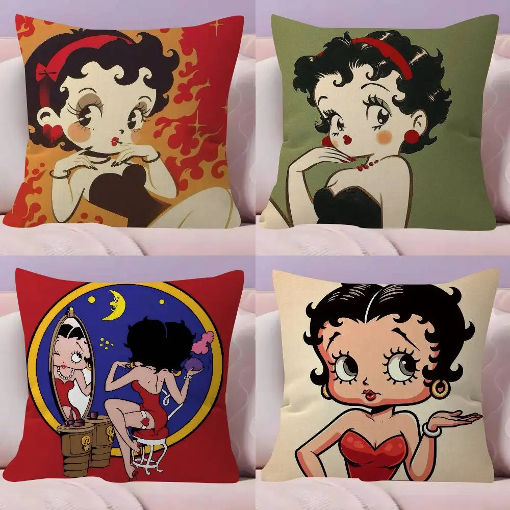 ANIME süßer B-Betty Boop Kissenbezug, Kissenhülle, Wohnzimmer, Sofa, Heimdekoration, individuell gestaltet