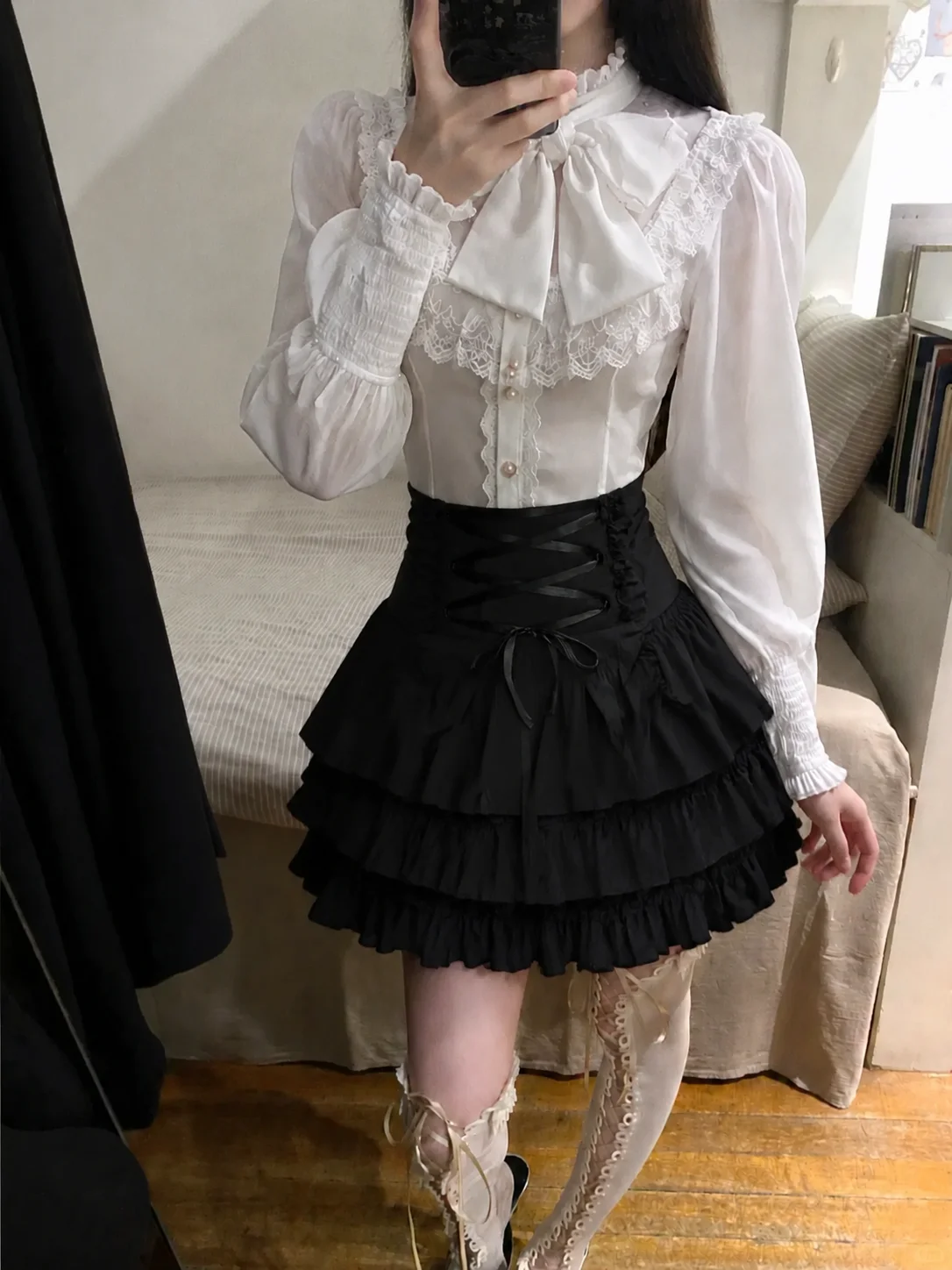 Women Elegant French Court Style Two Piece Suit Vintage Blouse Mini Skirt Retro Autumn Dinner Party Daily Street Fashion Clothes