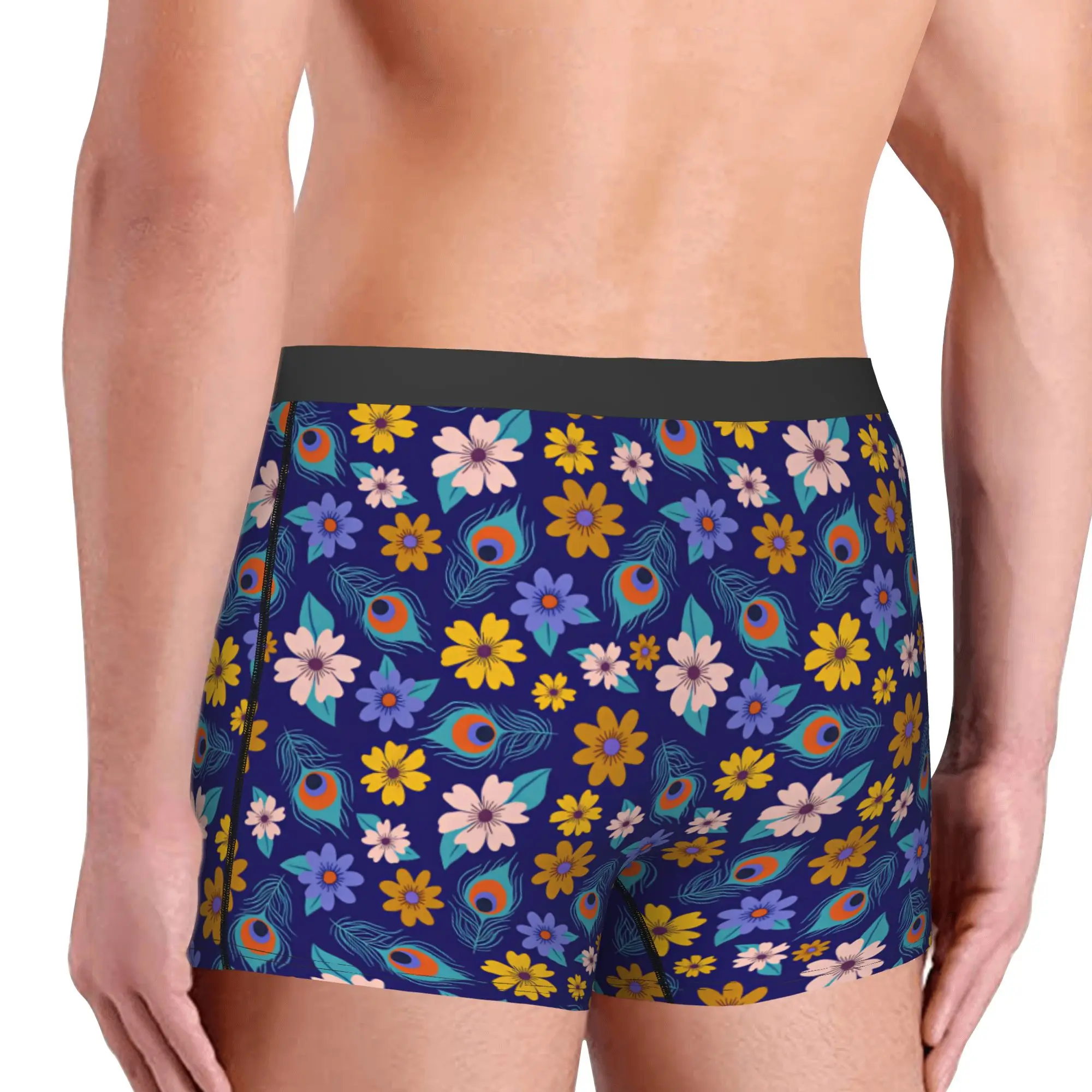 Peacock Feathers Seamless Pattern Boxers Shorts Mens  Briefs Underwear Funny Underpants