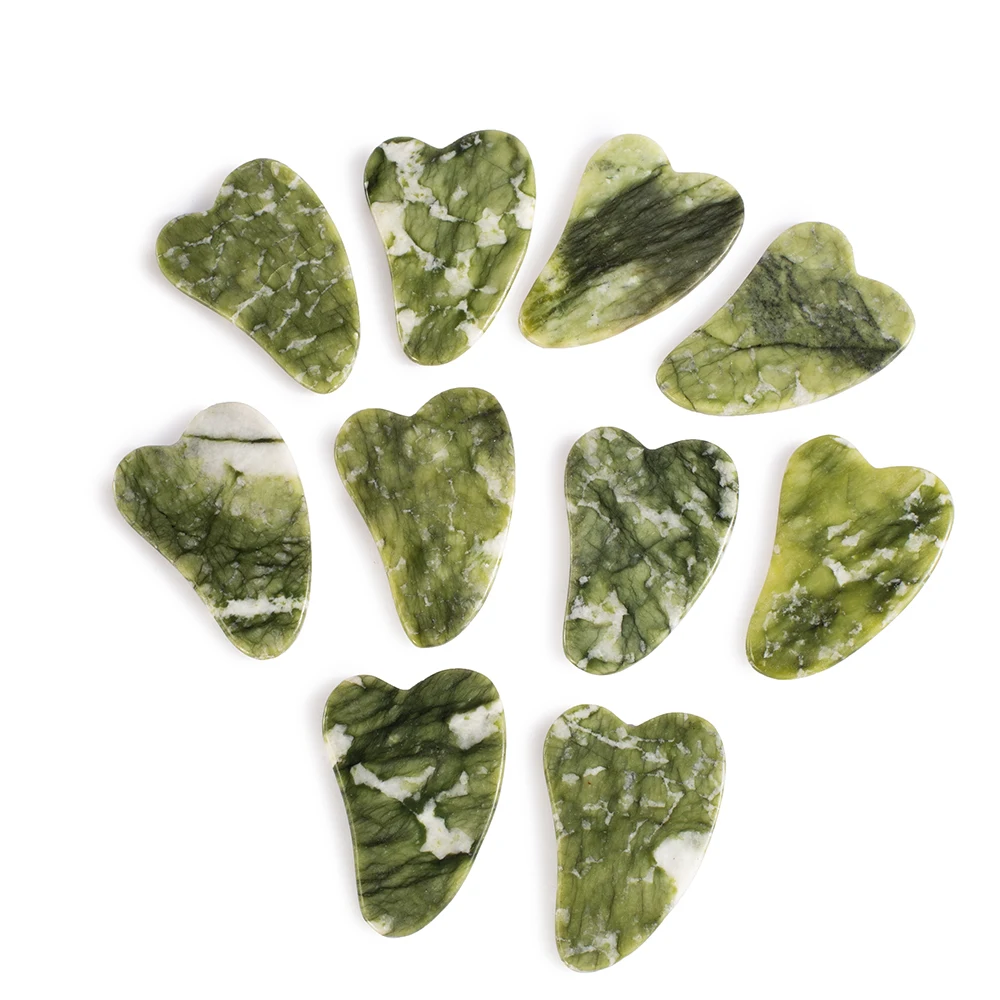 1PC หินหยกธรรมชาติ Gua Sha คณะกรรมการนวด Guasha Scraper แผ่น Face Beauty สุขภาพเครื่องมือนวดสําหรับใบหน้าคอกลับ Skincare