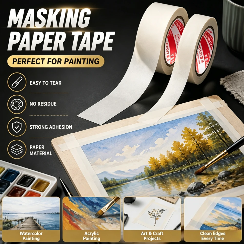 Artist Masking Tape Acid Free Medium Tack for Painting Crafts Scrapbooking Canvas Paper Fabric DIY Art Home Projects