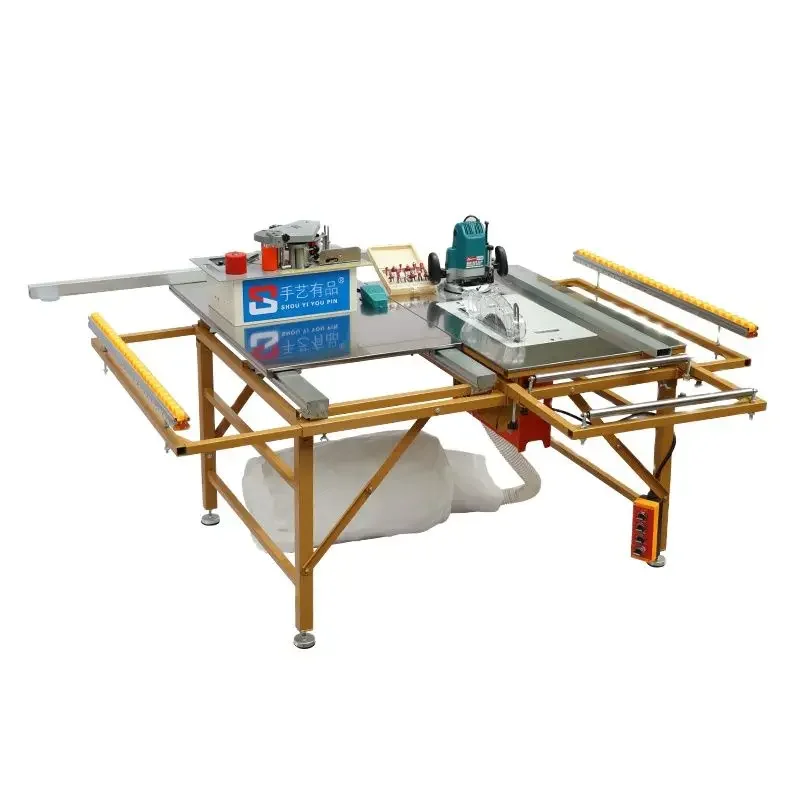 Multifunctional folding table saw of small woodworking sliding table home decoration panel saw