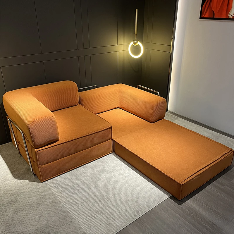 

Folding Sofa Bed Simple Straight With Stainless Steel Compressed Sofa Set Couch Living Room Sofas