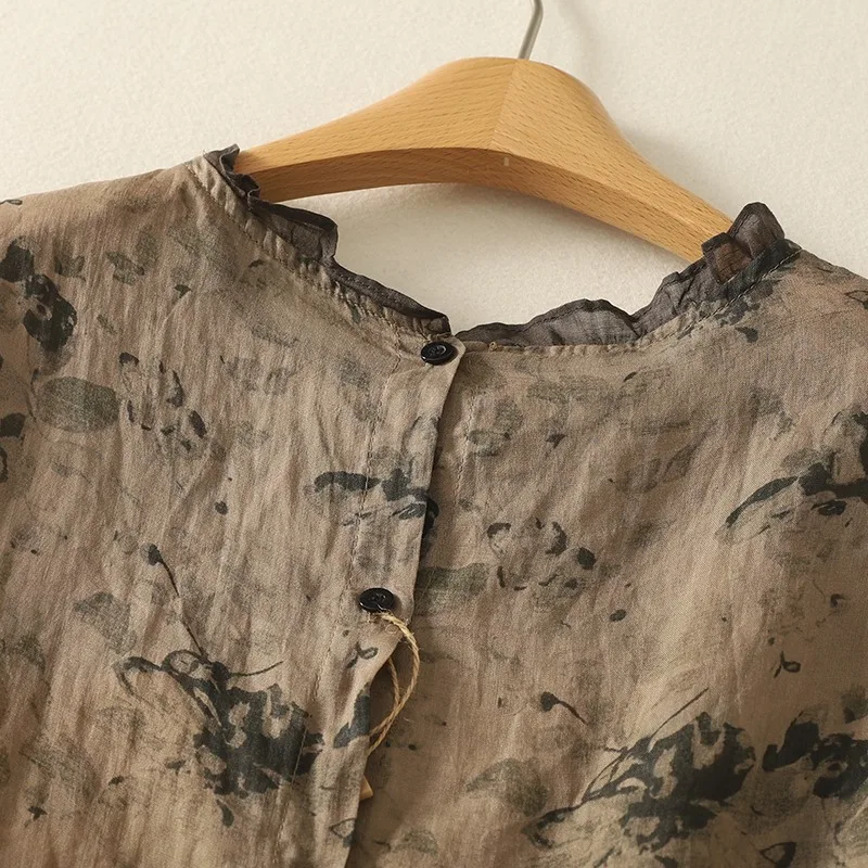 Chaleco de lino a la moda de verano para mujer, Jersey Original suave y cómodo sin mangas con volantes y cuello redondo, Tops para mujer