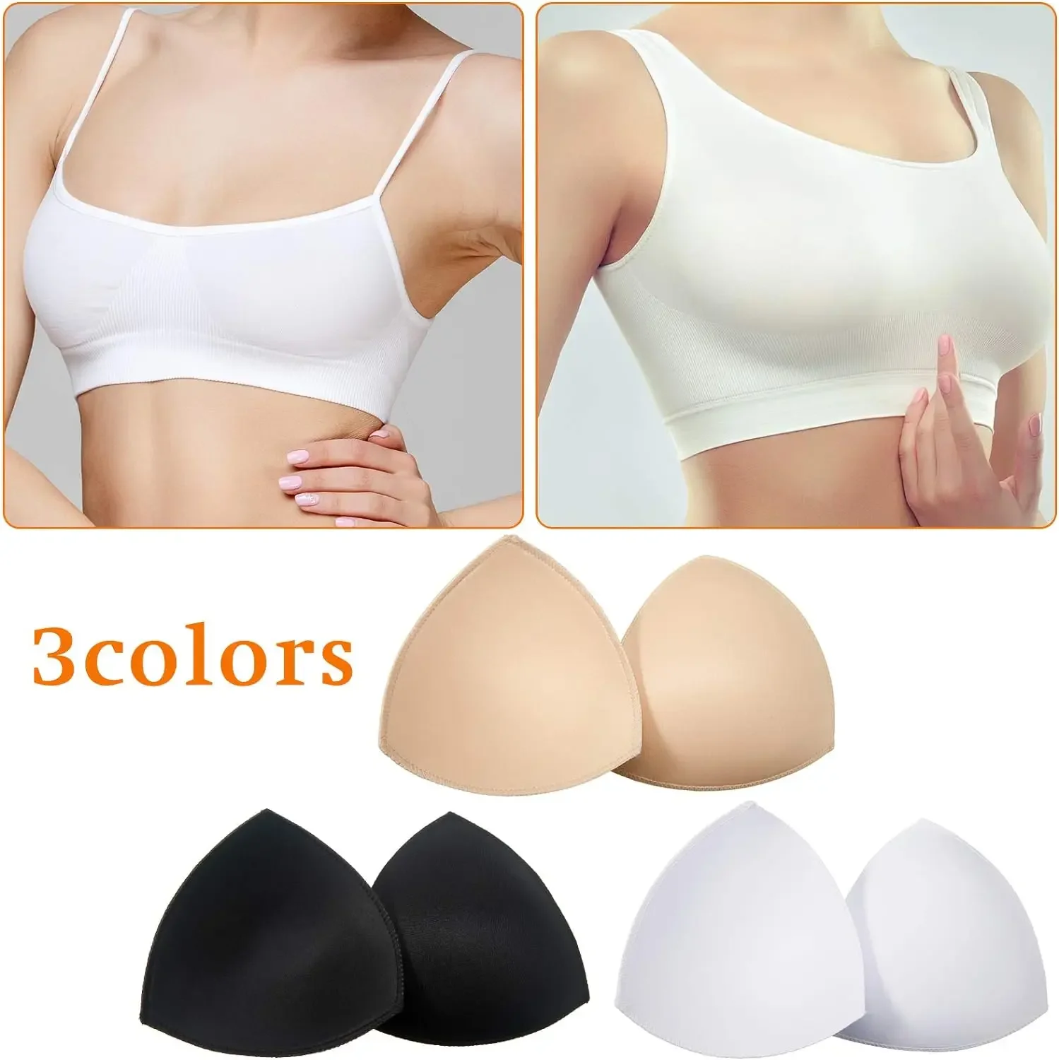 Set bantalan Bra Push Up spons segitiga tak terlihat untuk wanita masukkan baju renang Bikini pembesar payudara aksesori bantalan cangkir dada