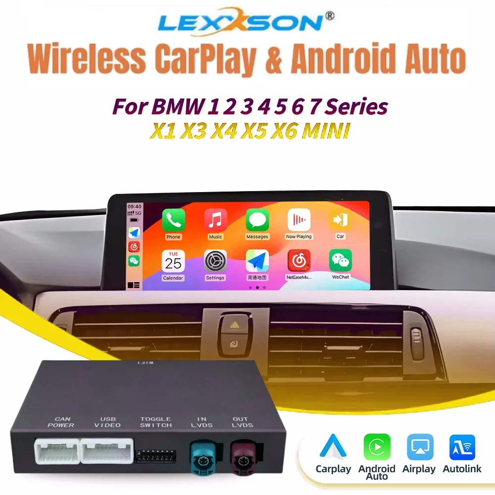 LEXXSON NOWY Bezprzewodowy CarPlay Android do BMW NBT CIC System 1 2 3 4 5 Serii X1 X3 X4 X5 F20 F30 F31 F34 F10 F48 F25 F26 F15 F60