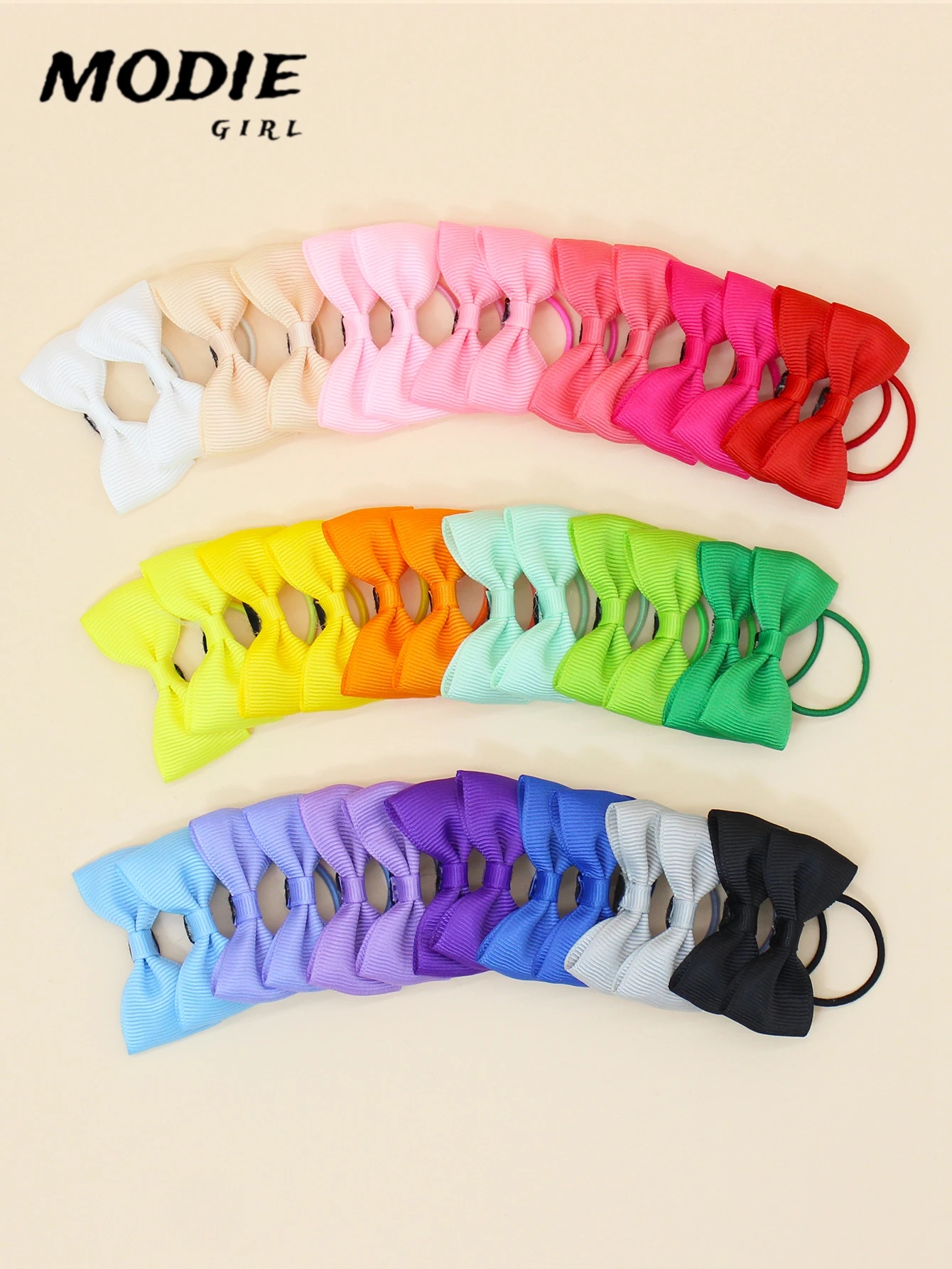 MODIE GIATV-Ensemble d\'anneaux de cheveux avec nœud pour enfants, coiffure populaire mignonne, accessoires pour cheveux, femmes et bébés, nouvelle