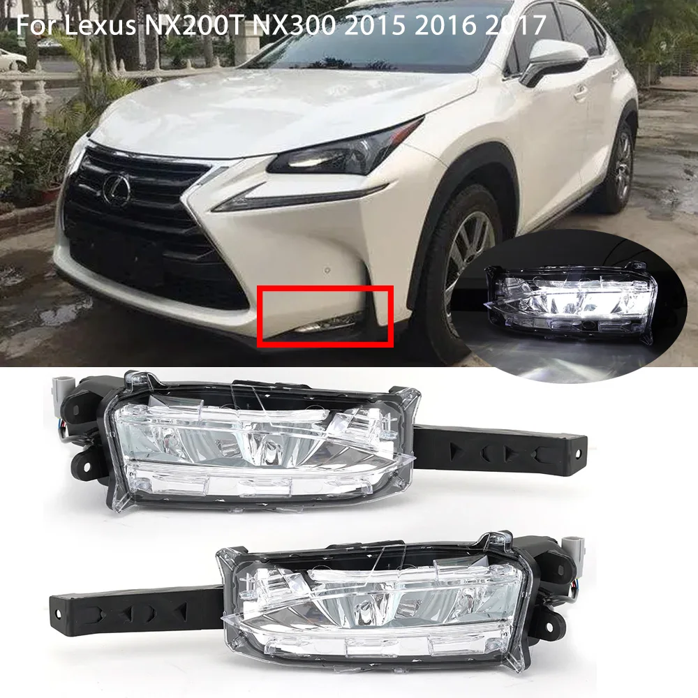 

Car DRL foglights For Lexus NX200T NX300 2015 2016 2017 led Fog Lamp fog light front bumper headlight Body kit car accessories